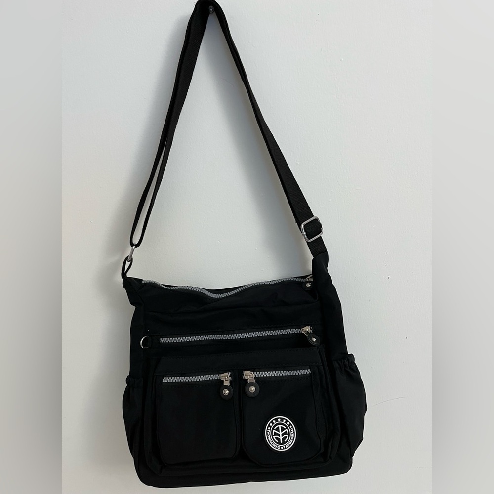 Black Crossbody Bag with Logo